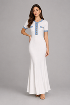 White Knit Maxi Dress – Slim Fit