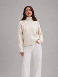 White Knit Turtleneck Sweater