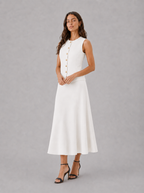 Vest and Midi Skirt Set – Sleeveless Knit, Slim Fit