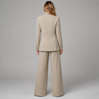 Suit Set Check Blazer Wide-Leg Trousers