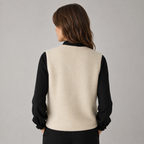 Sweater Vest Button Front Round Neck