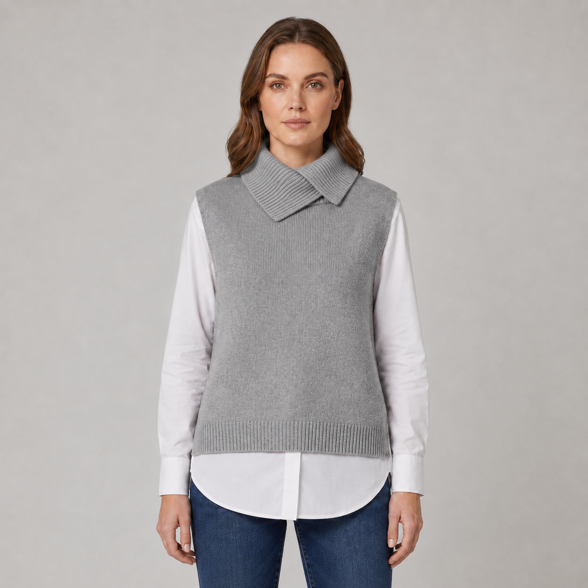 Sweater Vest Roll Neck Sleeveless