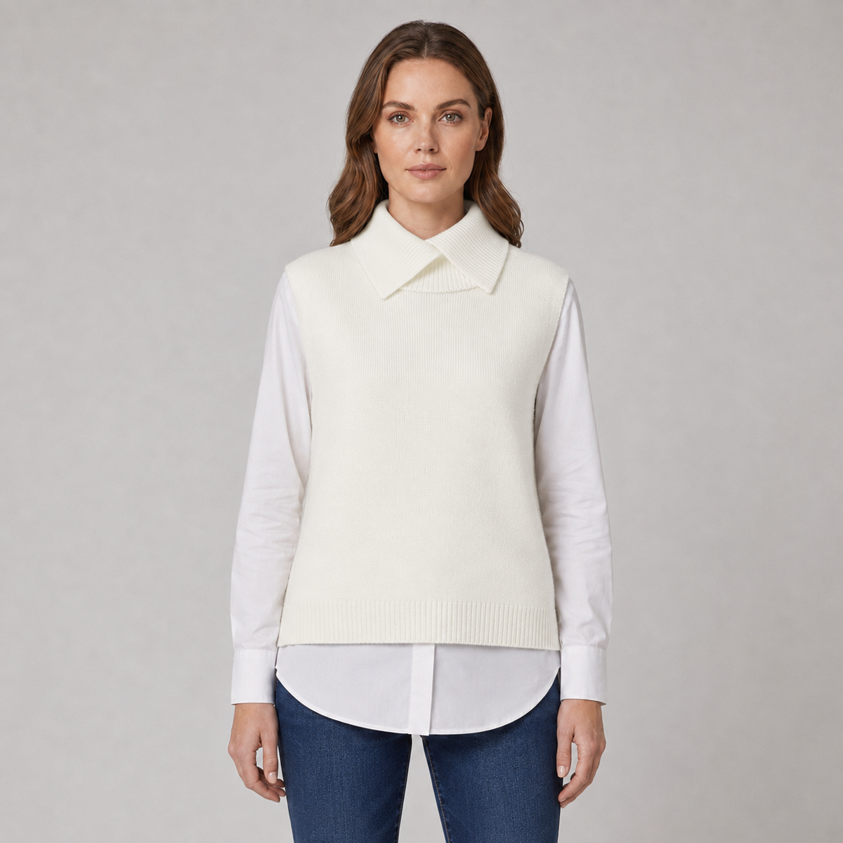 Sweater Vest Roll Neck Sleeveless