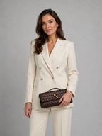 Woven Leather Look Clutch Bag