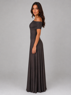 Ruched Mesh Maxi Dress