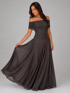 Ruched Mesh Maxi Dress