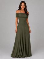 Ruched Mesh Maxi Dress