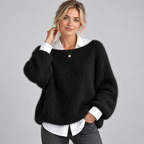 Jumper Mohair-Look Boat Neck Cropped