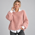 Jumper Mohair-Look Boat Neck Cropped