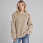 Jumper Fluffy Knit Round Neck
