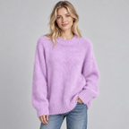 Jumper Fluffy Knit Round Neck