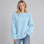 Jumper Fluffy Knit Round Neck