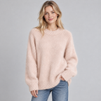Jumper Fluffy Knit Round Neck
