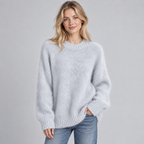 Jumper Fluffy Knit Round Neck