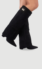Suede Fold-Over Boots