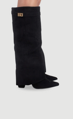 Suede Fold-Over Boots