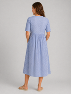 Striped Button Detail Midi Dress
