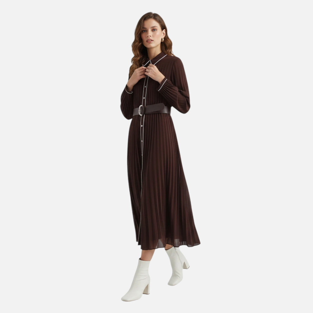 Women's Pleated Midi Dress