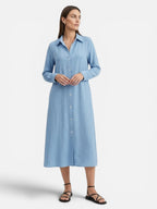 Button Front Midi Shirt Dress
