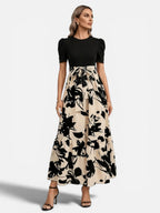 Floral Puff Sleeve Midi Dress