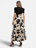Floral Puff Sleeve Midi Dress