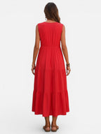 Tiered V-Neck Maxi Dress