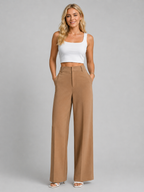 Tailored High Waist Wide Leg Trousers