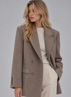 Oversized Double-Breasted Blazer – Tailored Longline Jacket