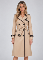 Double-Breasted Trench Coat – Belted Longline Jacket