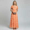 Women's Floral Chiffon Maxi Dress