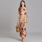 Floral 3D Appliqué Midi Dress