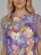 3D Floral Tulle Maxi Dress