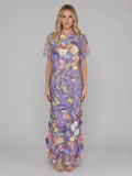 Women's 3D Floral Tulle Maxi Dress
