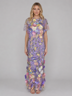 3D Floral Tulle Maxi Dress