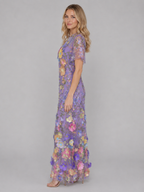 3D Floral Tulle Maxi Dress
