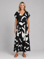 Abstract Print Maxi Dress