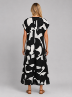 Abstract Print Maxi Dress