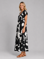 Abstract Print Maxi Dress