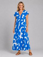 Abstract Print Maxi Dress