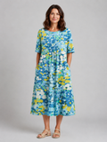 Women's Abstract Print Midi Dress