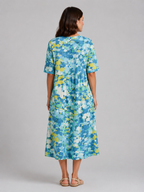 Abstract Print Midi Dress