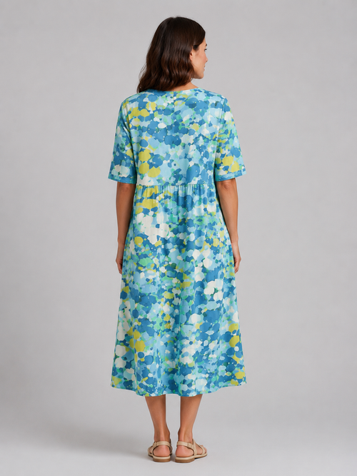 Women's Abstract Print Midi Dress