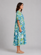 Abstract Print Midi Dress