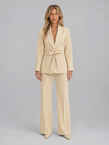 Women's Belted Blazer Trouser Set