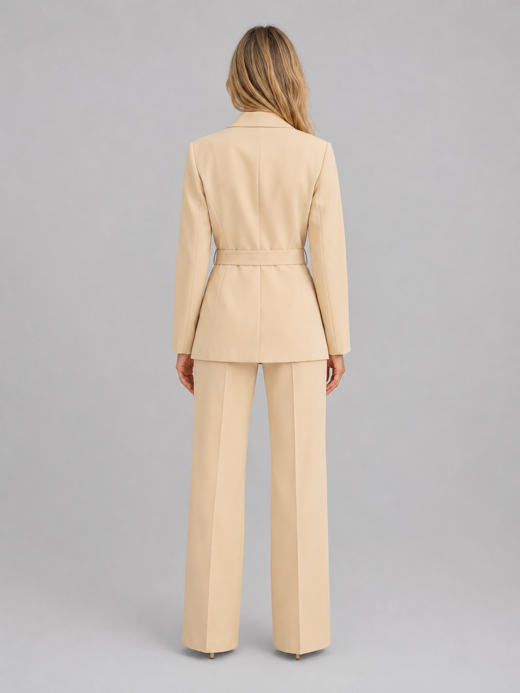 Women's Belted Blazer Trouser Set