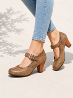 Brogue Mary Jane Heels