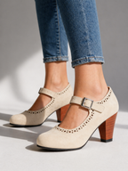 Brogue Mary Jane Heels