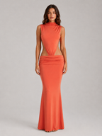 High Neck Bodycon Maxi Dress