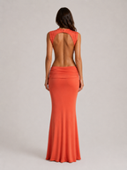 High Neck Bodycon Maxi Dress