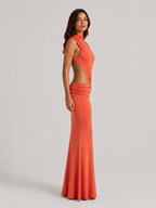 High Neck Bodycon Maxi Dress